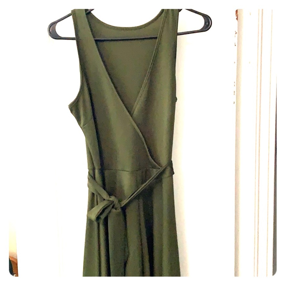 Green high-low dress